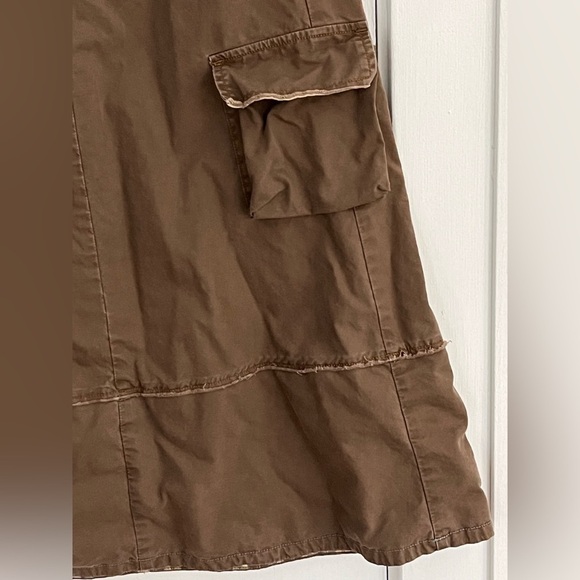 G1 Outdoor Goods Brown Khaki Utility Safari Skirt Size 0 Gorpcore Camping Cargo - Picture 3 of 11